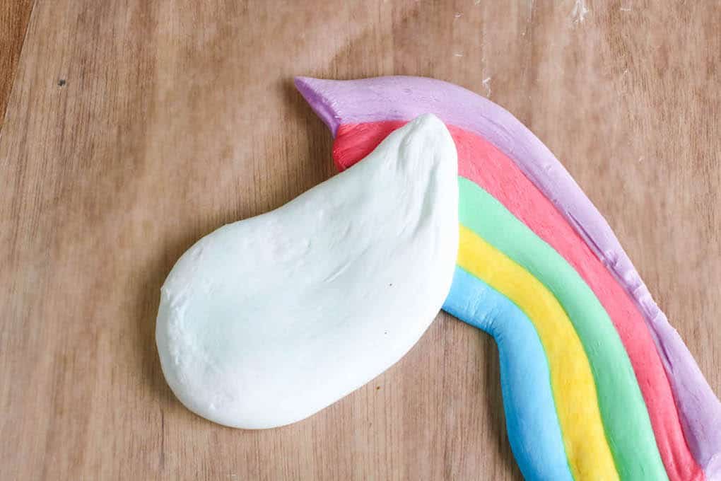 fluffy slime with no borax in the shape of a unicorn, perfect for pre kindergarten homeschool preschoolers