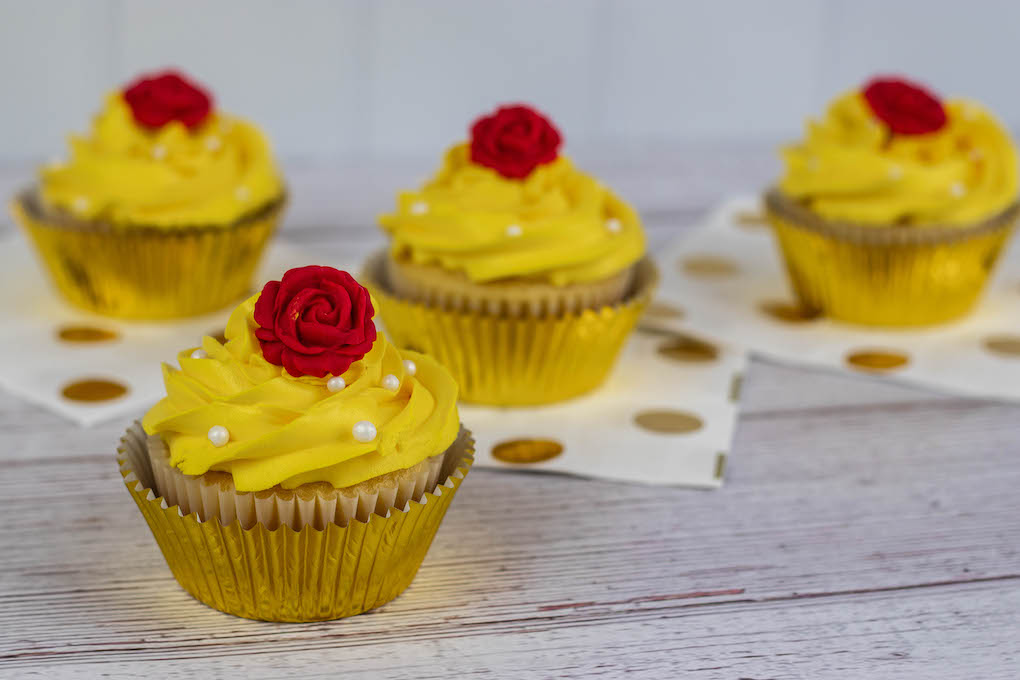 Enchanted rose cupcakes beauty and the beast