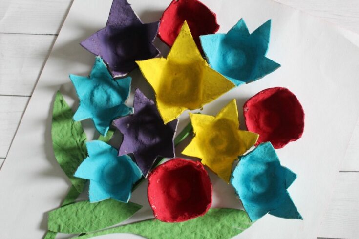 Image for Egg Carton Flowers Painting Craft for Kids