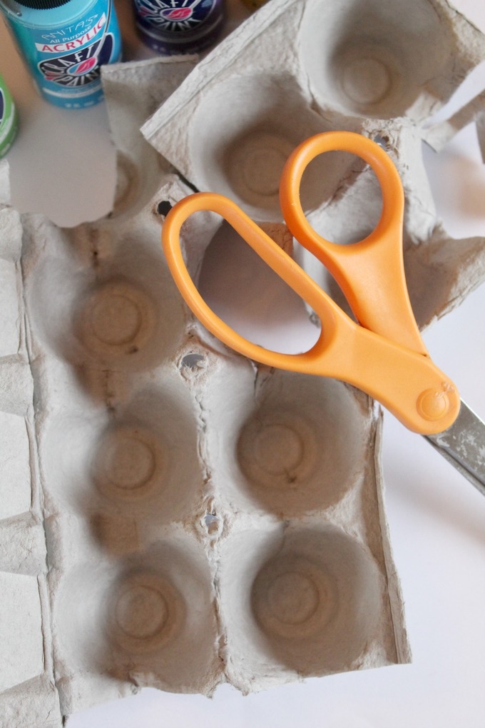 making homemade flowers using egg cartons and painting egg cartons