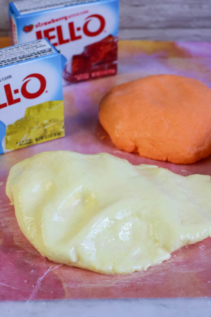 make orange slime from jello to eat