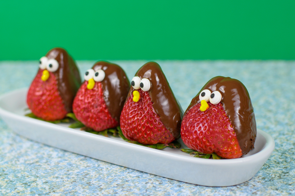 chocolate strawberry birds