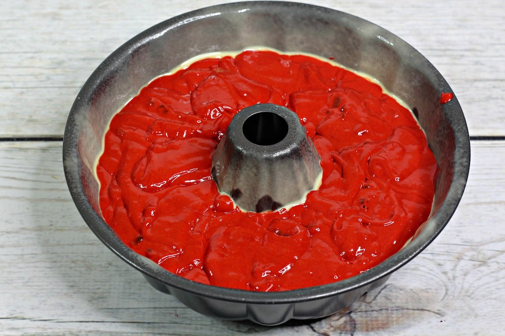 ingredients needed to make a red velvet bundt cake form a cake mix recipe