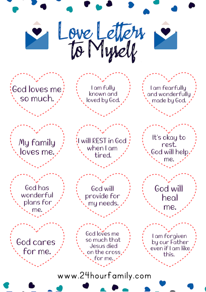 Love letters to myself printable page 1