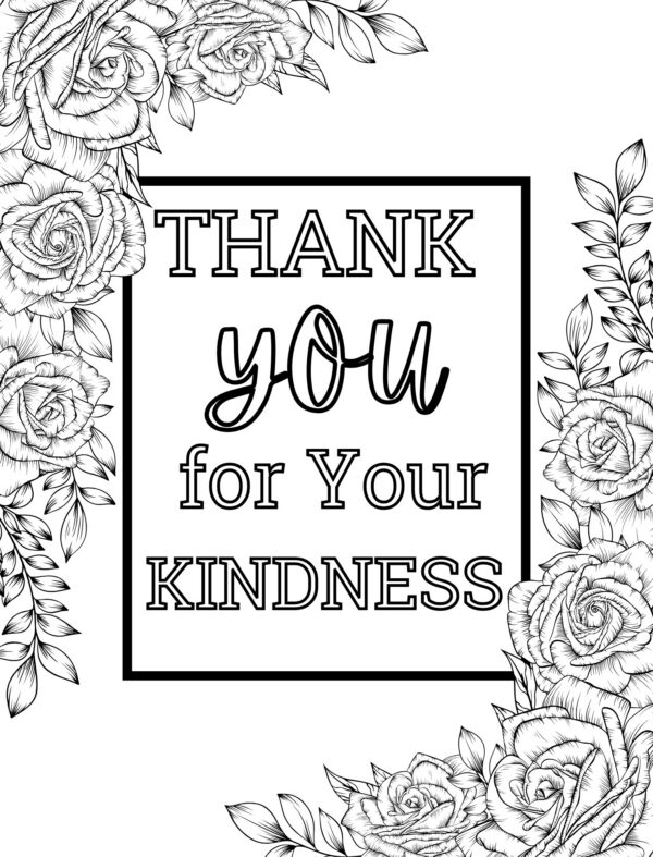 Thank you for your kindness coloring page