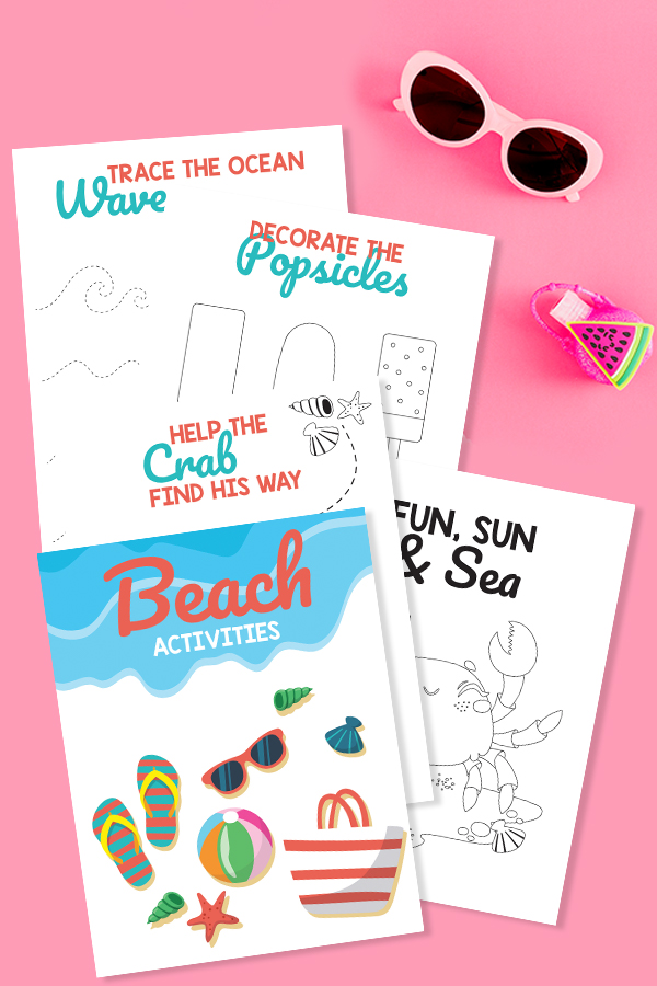 Beach activities printable beach coloring pages