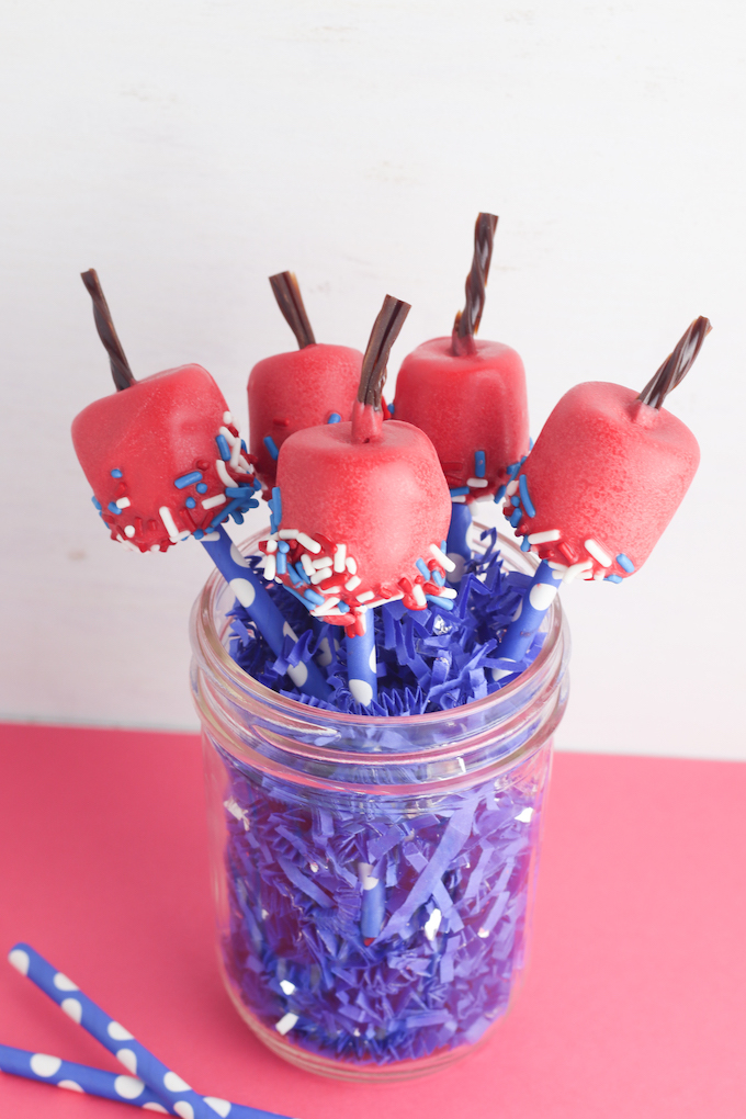firecracker marshmallow pops recipe easy to make for july 4th parties