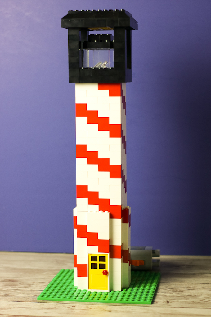 Completed lego lighthouse