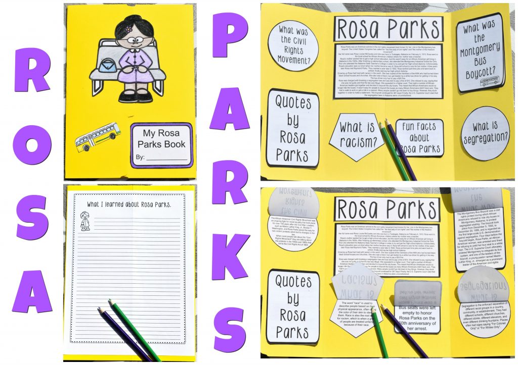 rosa park study guide rosa parks lap book printable pdf
