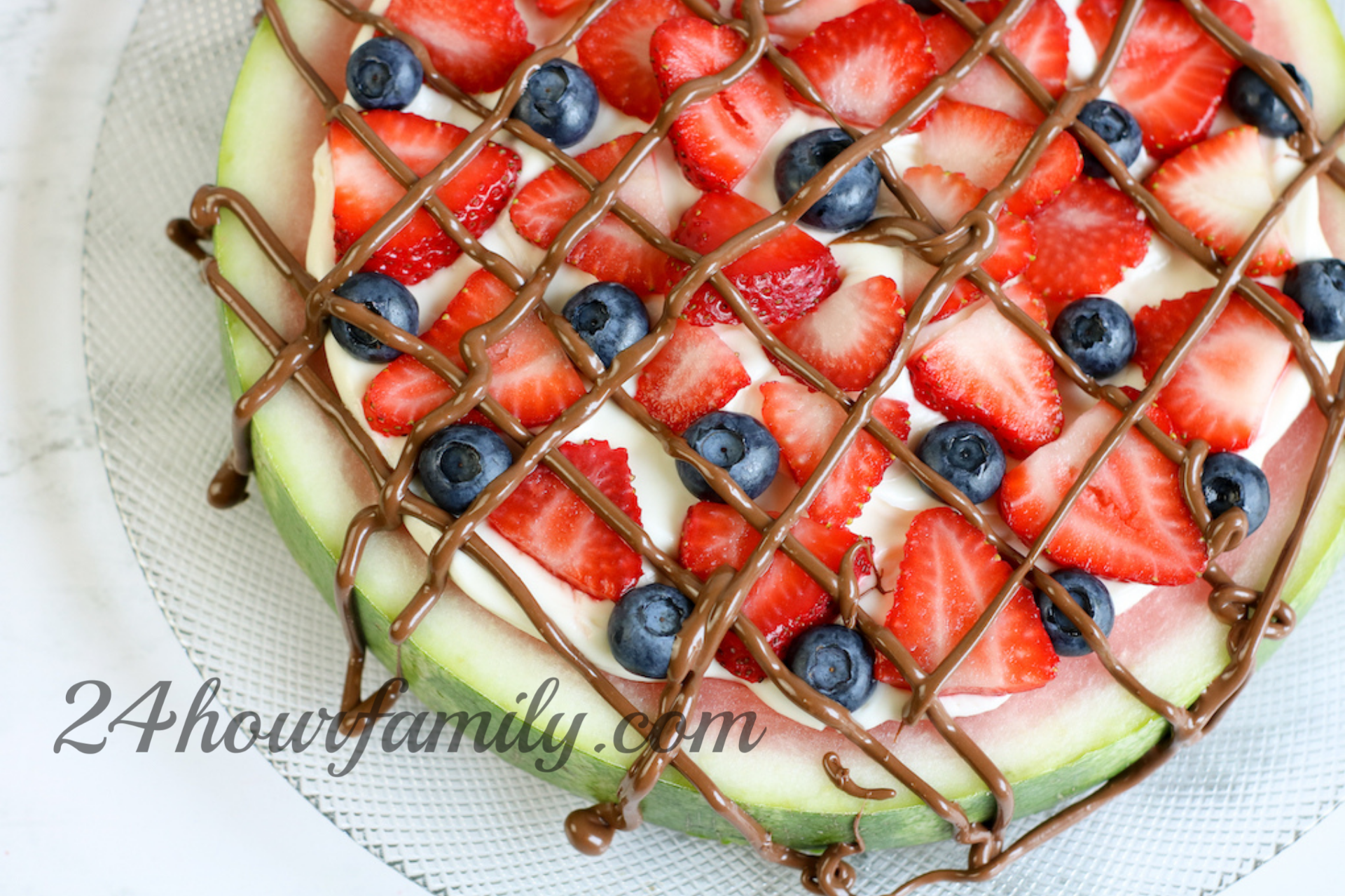 Make this FUN Watermelon Pizza Dessert with  Your Family