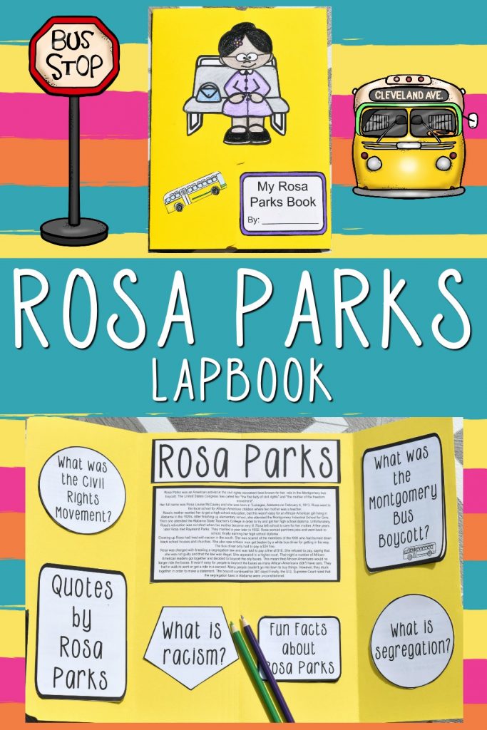 free printable Roda parks worksheets for kids, teens, young learners, older learners, lap book history 