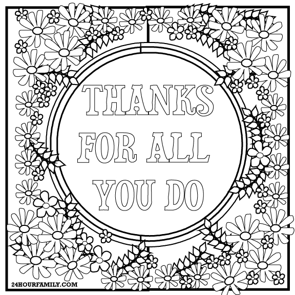 Free “Thank You” Coloring Pages