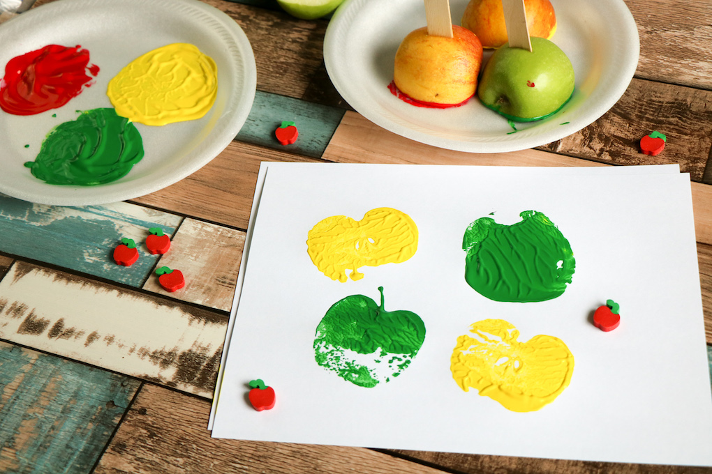 Need A Fun Fall Kids Craft?  Try Apple Art Stamping