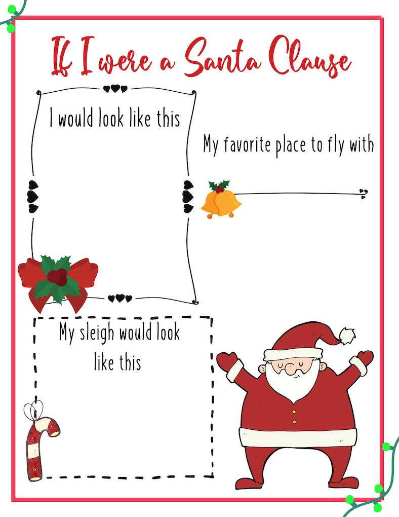 If I were Santa Clause printable easy christmas drawings for kids