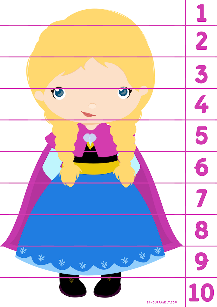 FREE Anna Frozen Number Trace Printable Worksheet PDF