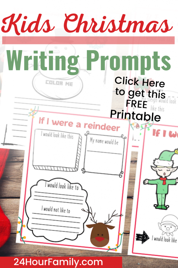 kids christmas writing prompts for printable for pre-k preschool kindergarten drawing prompt