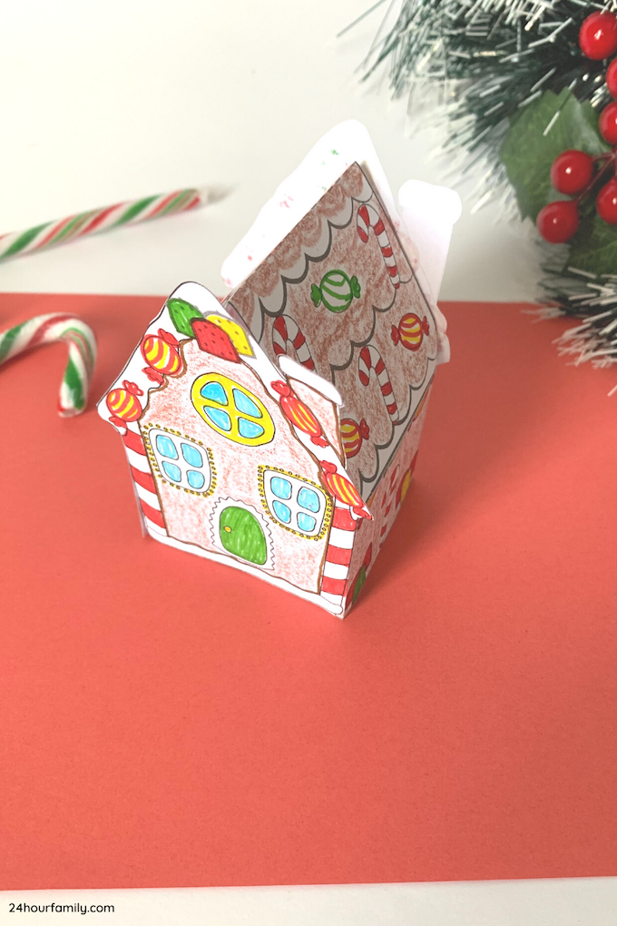 fold the blocks in and assemble the gingerbread house 