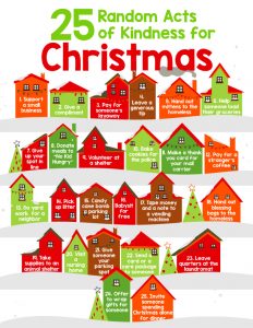75 Random Acts of Kindness Ideas at Christmas (Free Printable)
