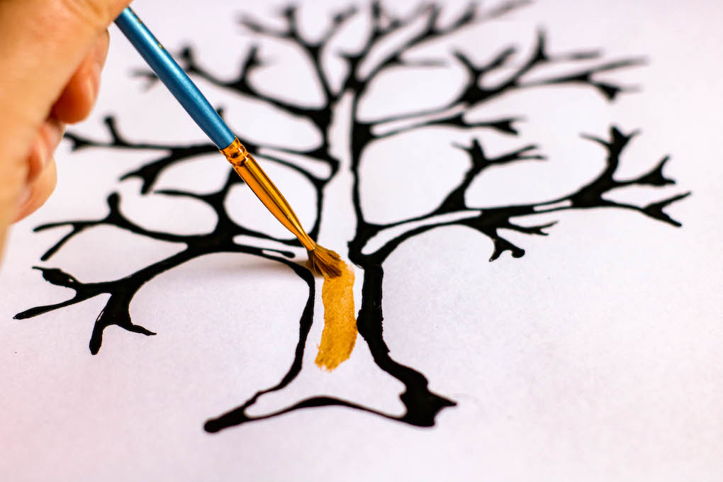 black line painting tree painting for kids free tree template