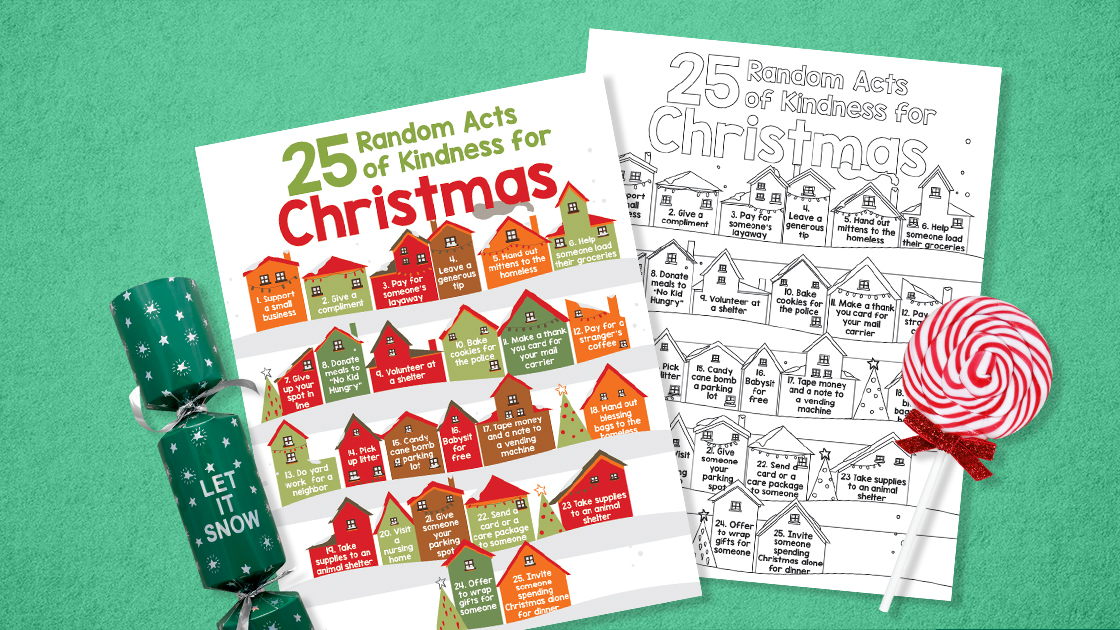 75 Random Acts of Kindness Ideas at Christmas (Free Printable)