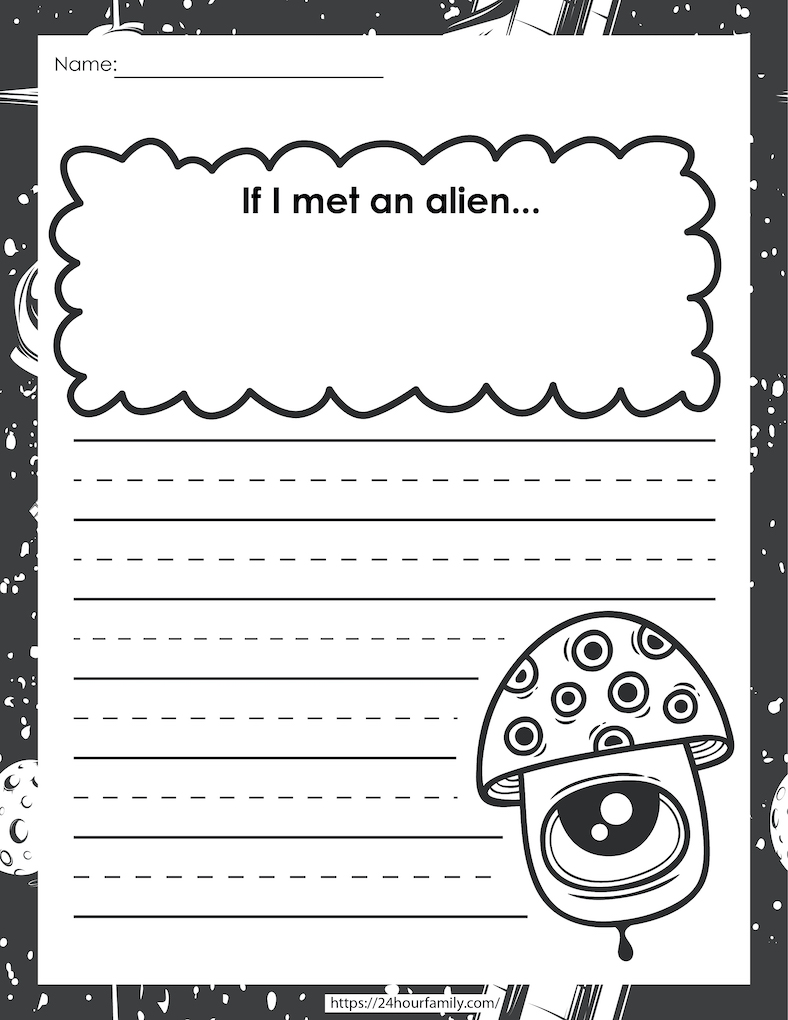 creative writing project for kids.  If I met an alien
