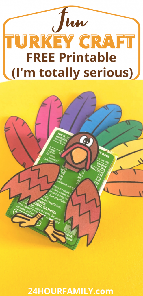 fun turkey craft for kids turkey body printable