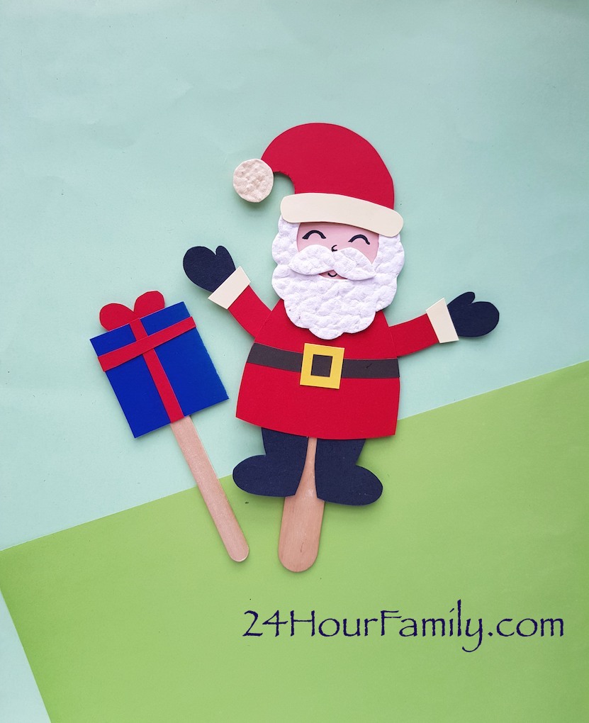 How to Make a Santa Stick Puppet (Free Template)
