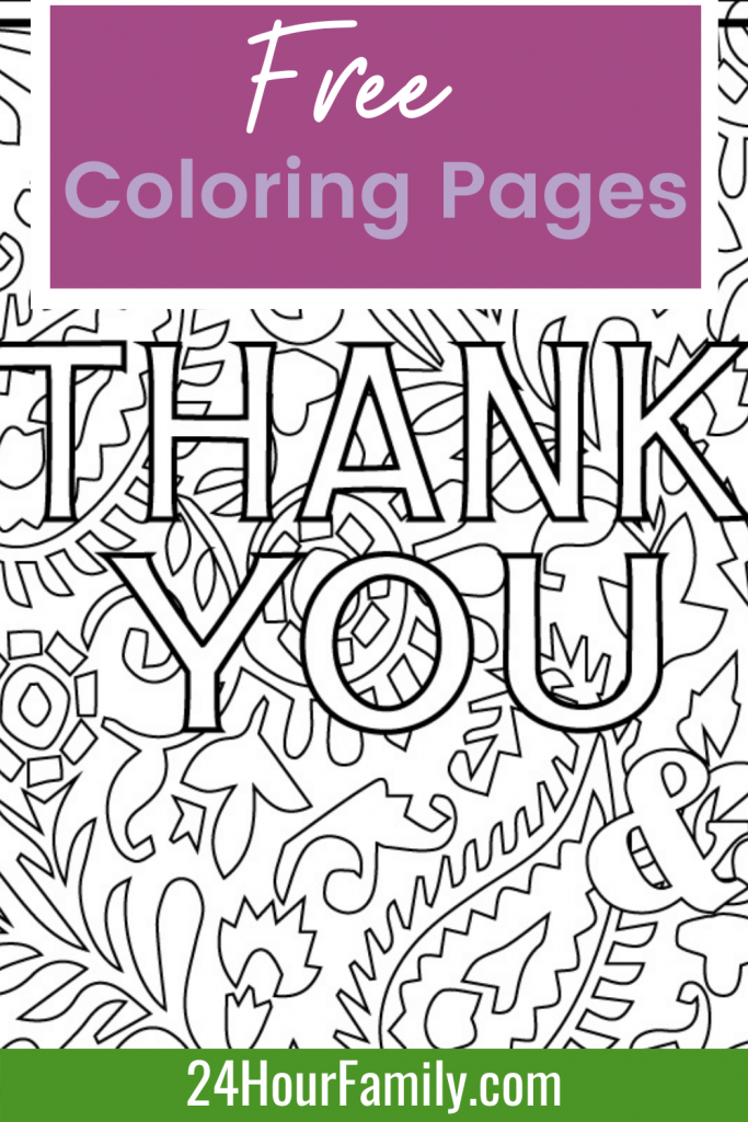 free printable thank you coloring pages