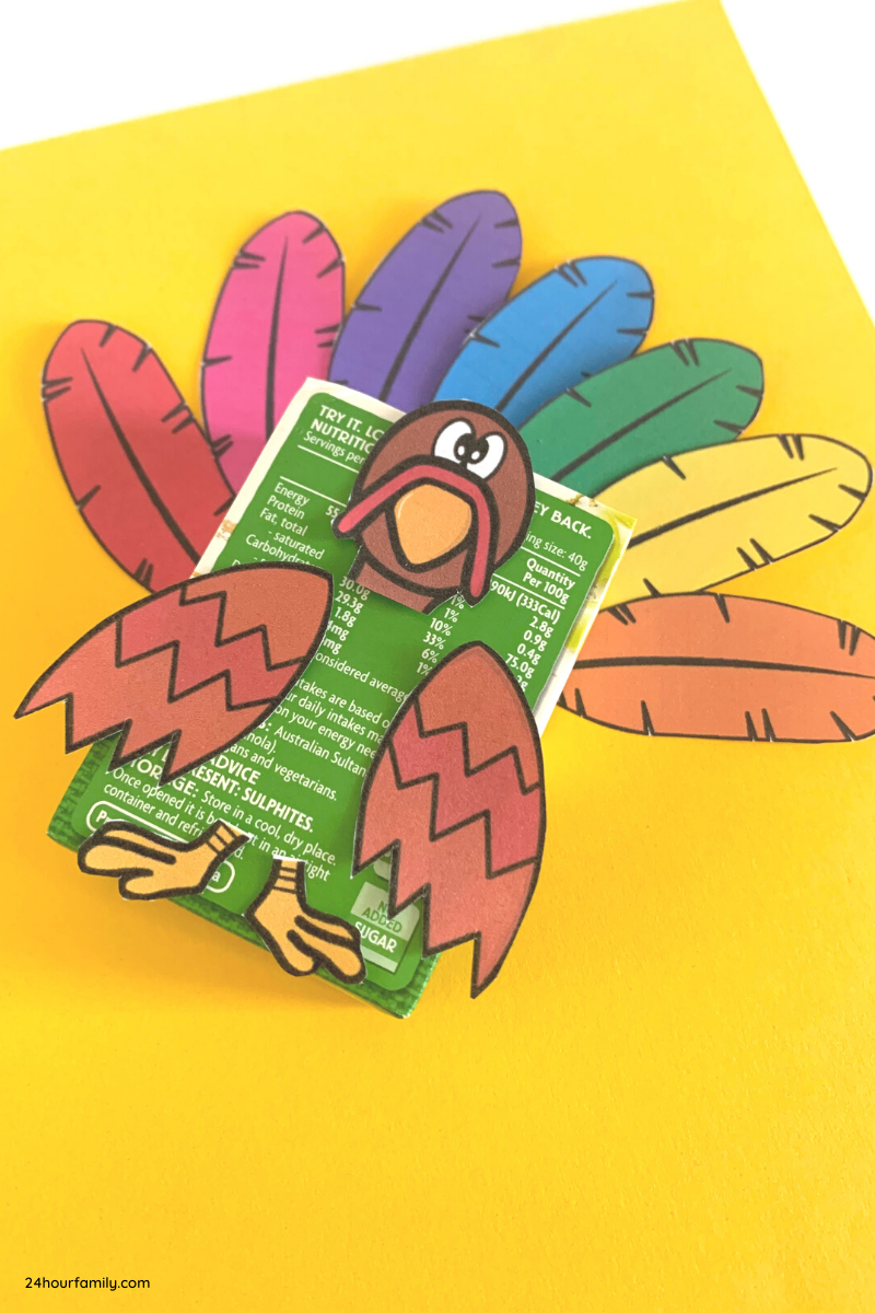 Make This Cute Turkey Craft (Turkey Feather Template)