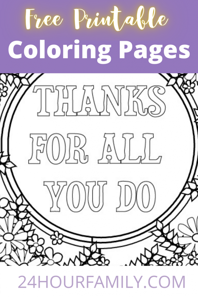 free printable thank you coloring pages