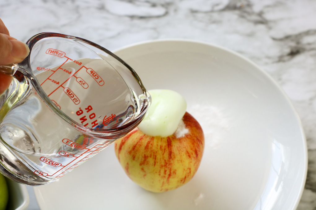 How to make an apple volcano