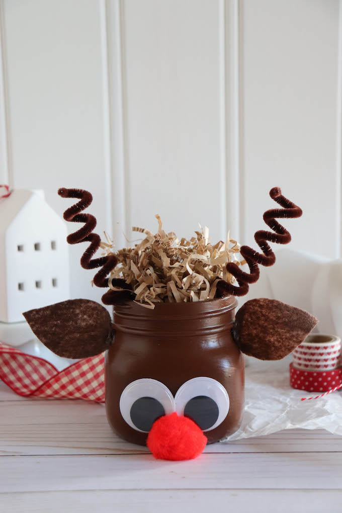 reindeer Mason jar Christmas craft