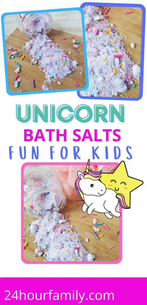 bath salts unicorn themed for unicorn parties