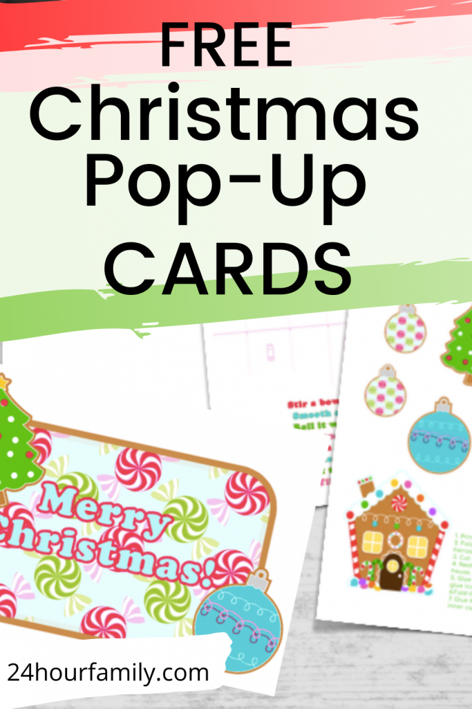 Free Christmas pop up card template