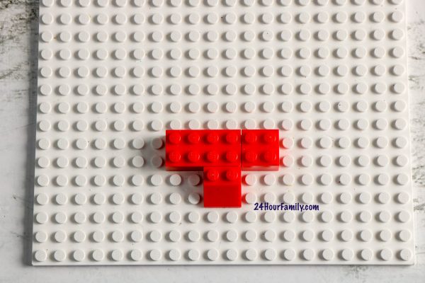 Steps on how to build a lego heart with your kids