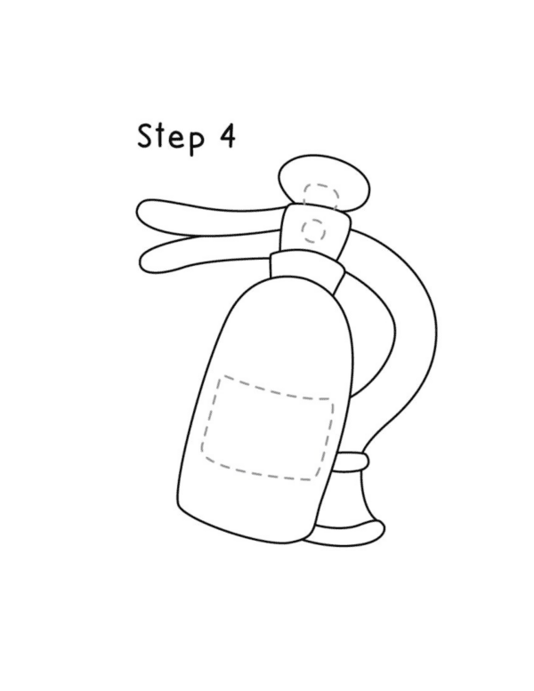 step by step guide on how to draw a fire extinguisher