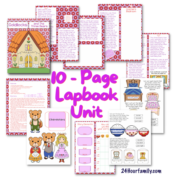 Goldilocks and the three bears pdf lapbook 