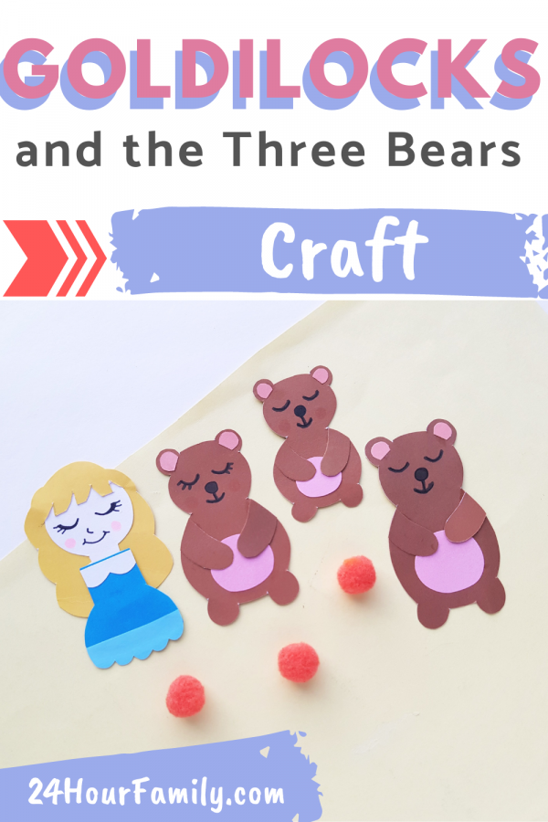 Goldilocks and the three bears craft printable perfect for preschoolers