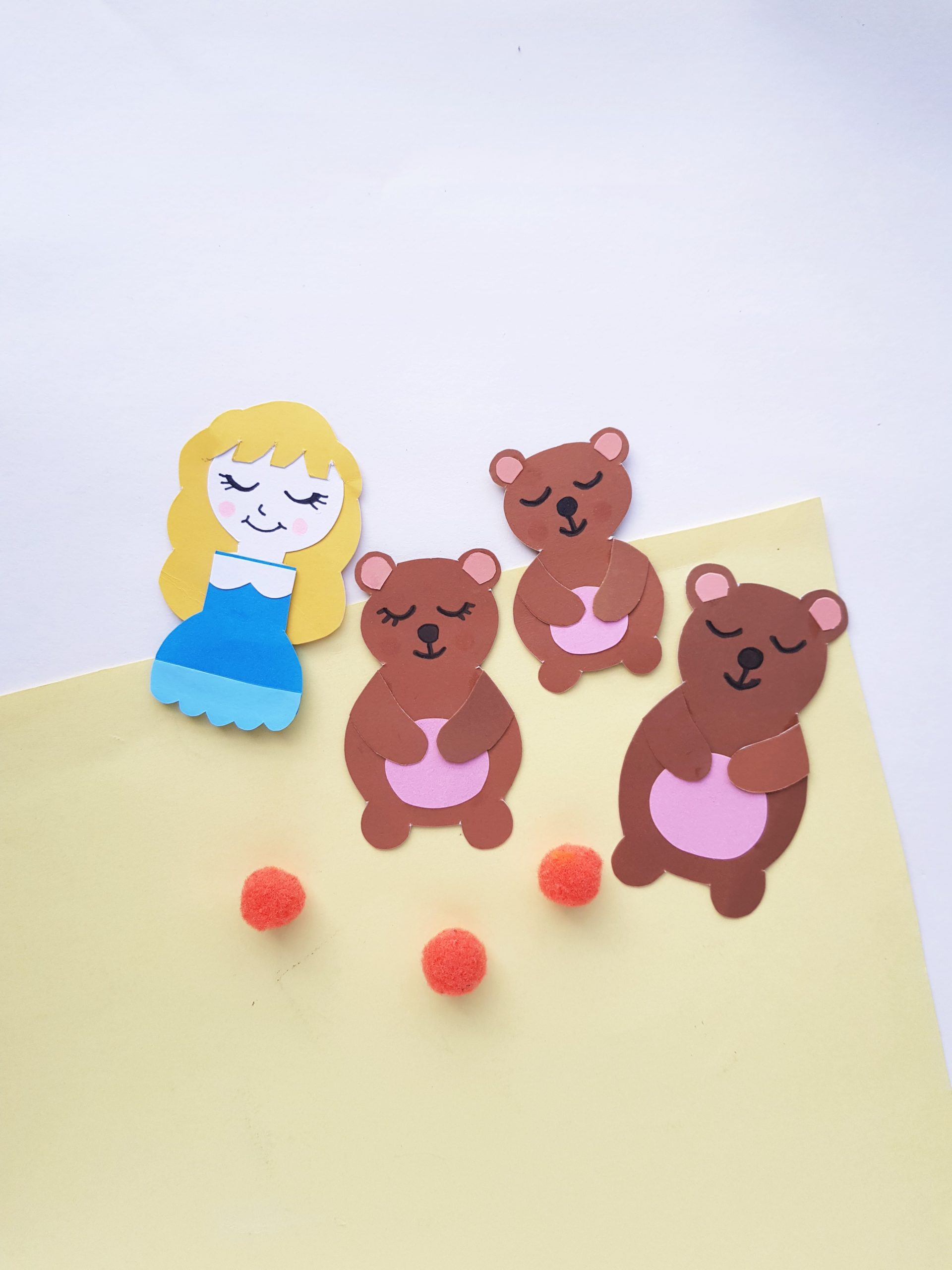 Goldilocks and the three bears characters craft printable pdf