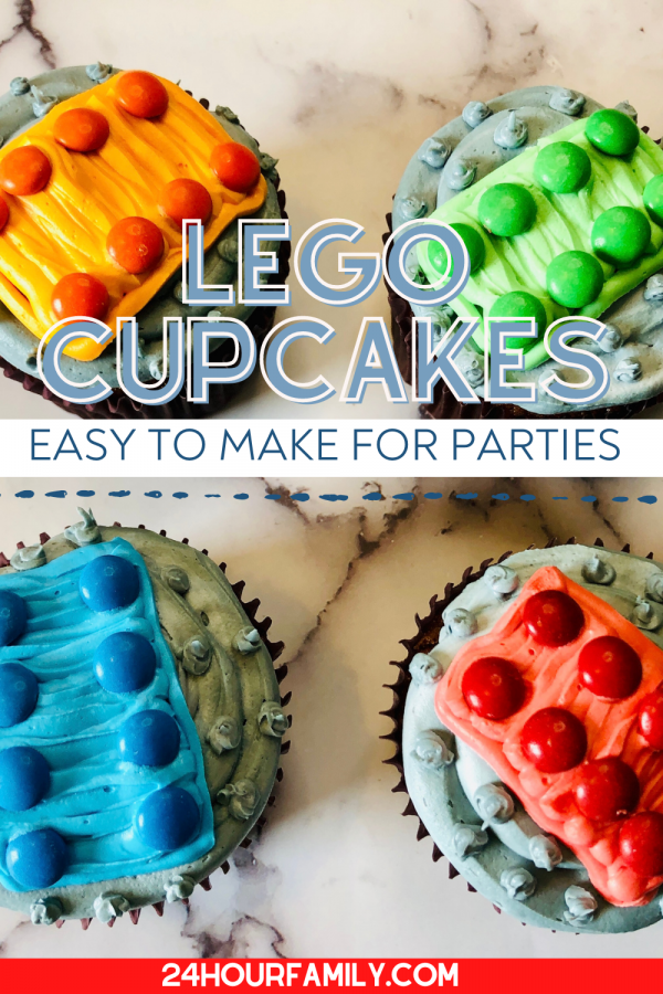 easy to make lego cupcakes would be perfect for kids parties or a lego team playdate