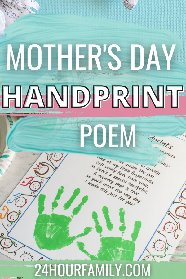 Download and make this free Mother's Day Handprint poem to use to document handprint art.  Capture your child's handprints while they are small.  