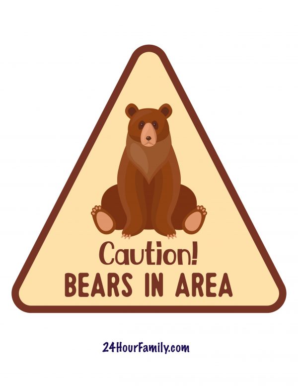 caution! bears in area printable pdf