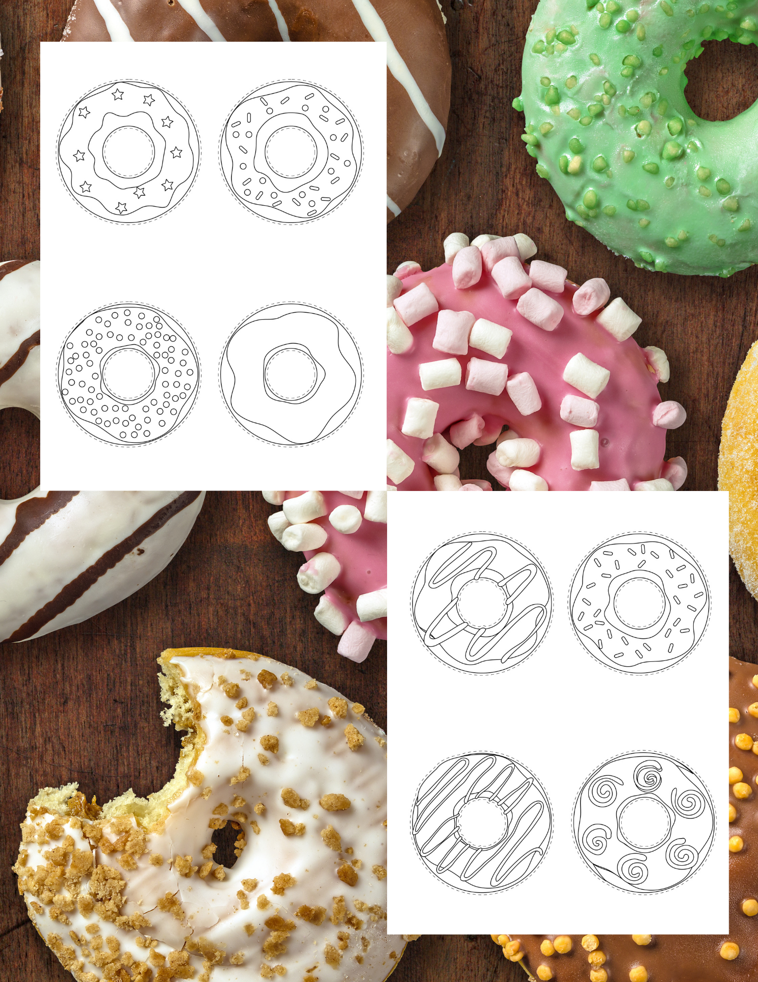 Fun and Delicious: 4 Donut Coloring Pages for Kids - 24hourfamily.com