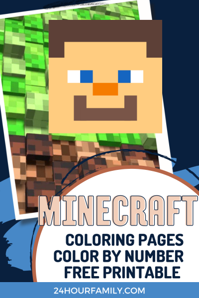 Minecraft Color by Number Printables - 24hourfamily.com