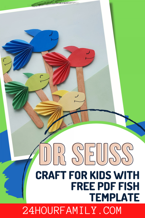 dr Seuss craft for kids with free pdf fish template