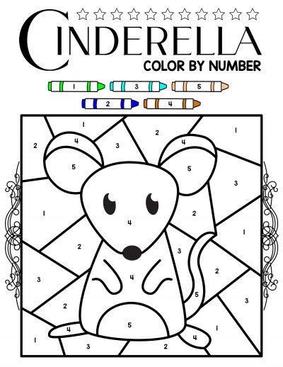 Disney Princess Cinderella Color by Number (Free Printables ...
