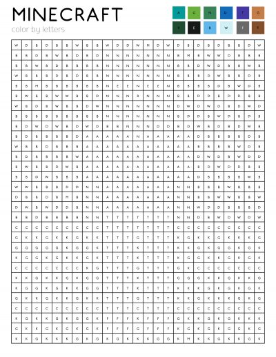 Minecraft Color by Number Printables - 24hourfamily.com