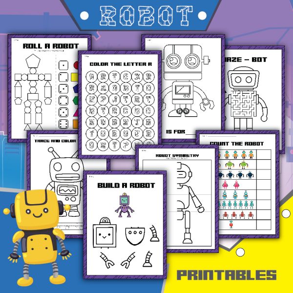 Robot drawing robot Printables Build a Robot Robot coloring pages