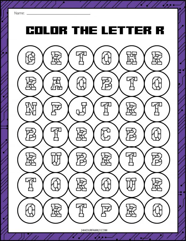 letter r coloring pages for kids