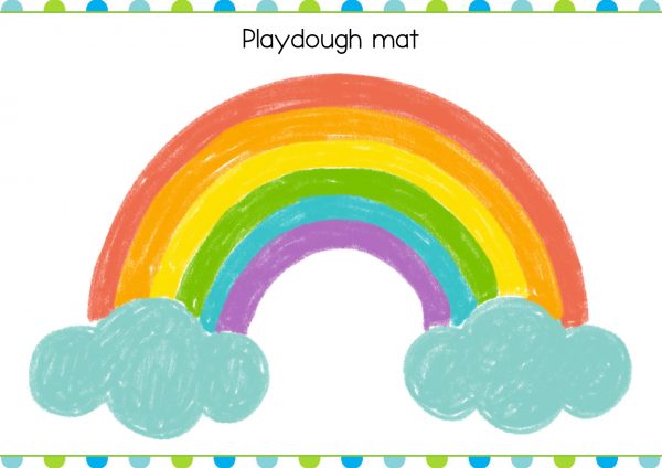 A rainbow play doh mat for spring perfect for toddler activity free printable pdf